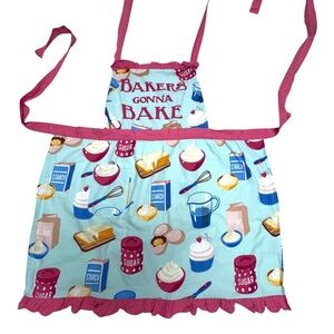 apron BAKERS GONNA BAKE tie back vintage baking cooking graphics Pantry cotton
